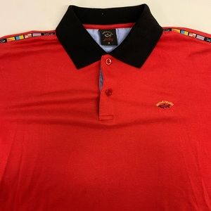 Paul & Shark Yachting Mens Size Medium Red Maroon Polo Logo Cotton